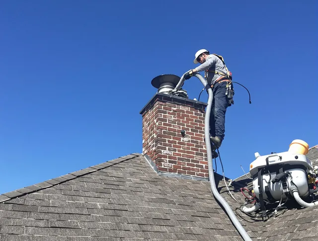 Dedicated Kendale Lakes Chimney Sweep team member cleaning a chimney in Kendale Lakes, FL