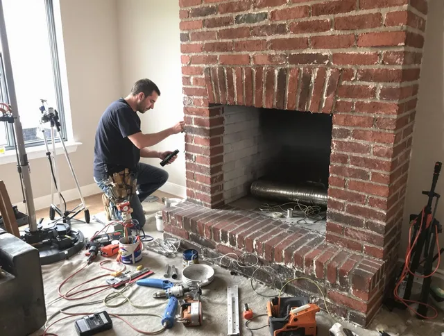 Kendale Lakes Chimney Sweep specialist finalizing chimney liner service in Kendale Lakes, FL