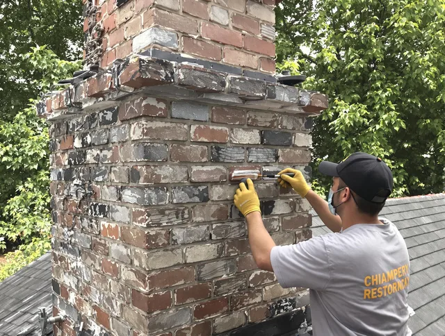 In-progress chimney restoration by Kendale Lakes Chimney Sweep in Kendale Lakes, FL