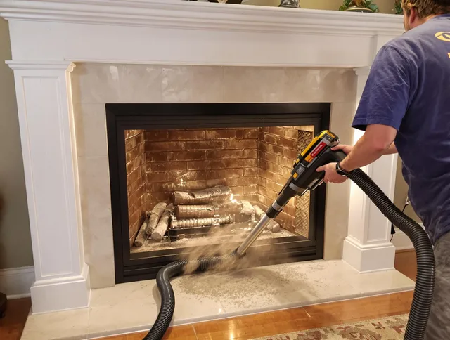 Fireplace cleaning performed by Kendale Lakes Chimney Sweep in Kendale Lakes, FL